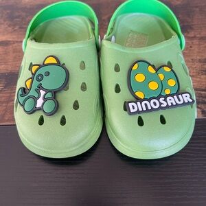 Green Dinosaur Kids Clogs size 6